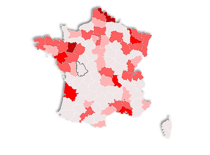 Carte de France du Covid