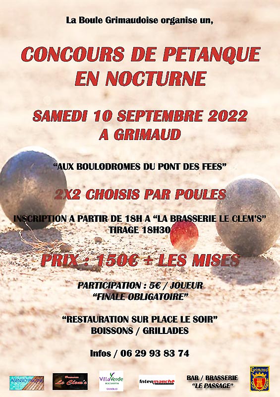 Concours de petanque a GRIMAUD