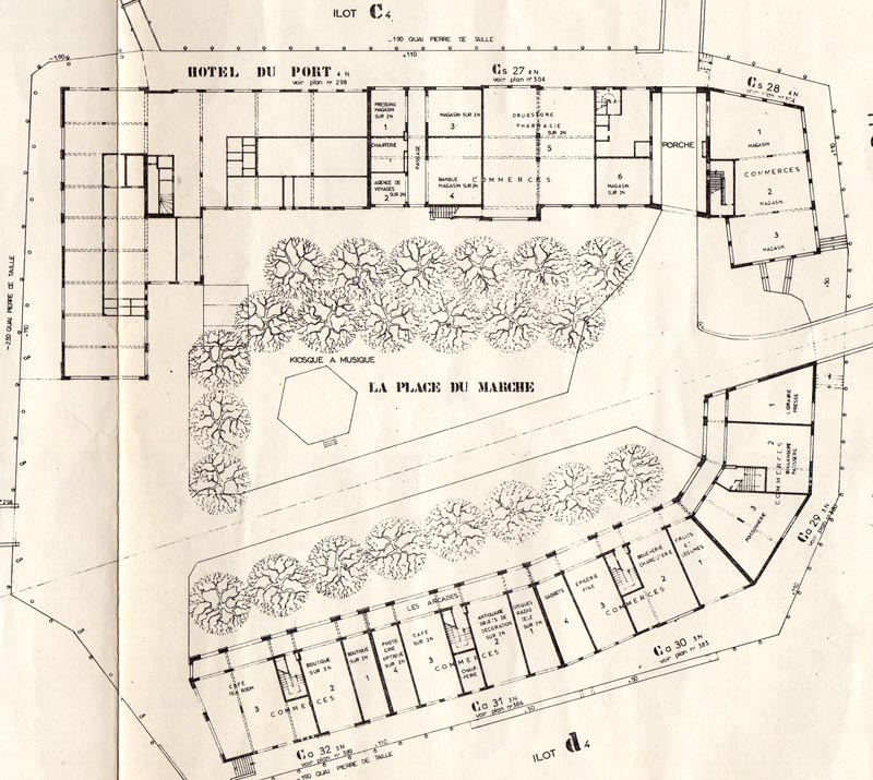 Plan de la place du Marché 1966