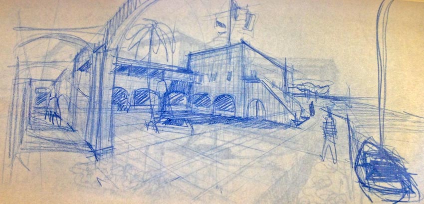 croquis de l'architecte...